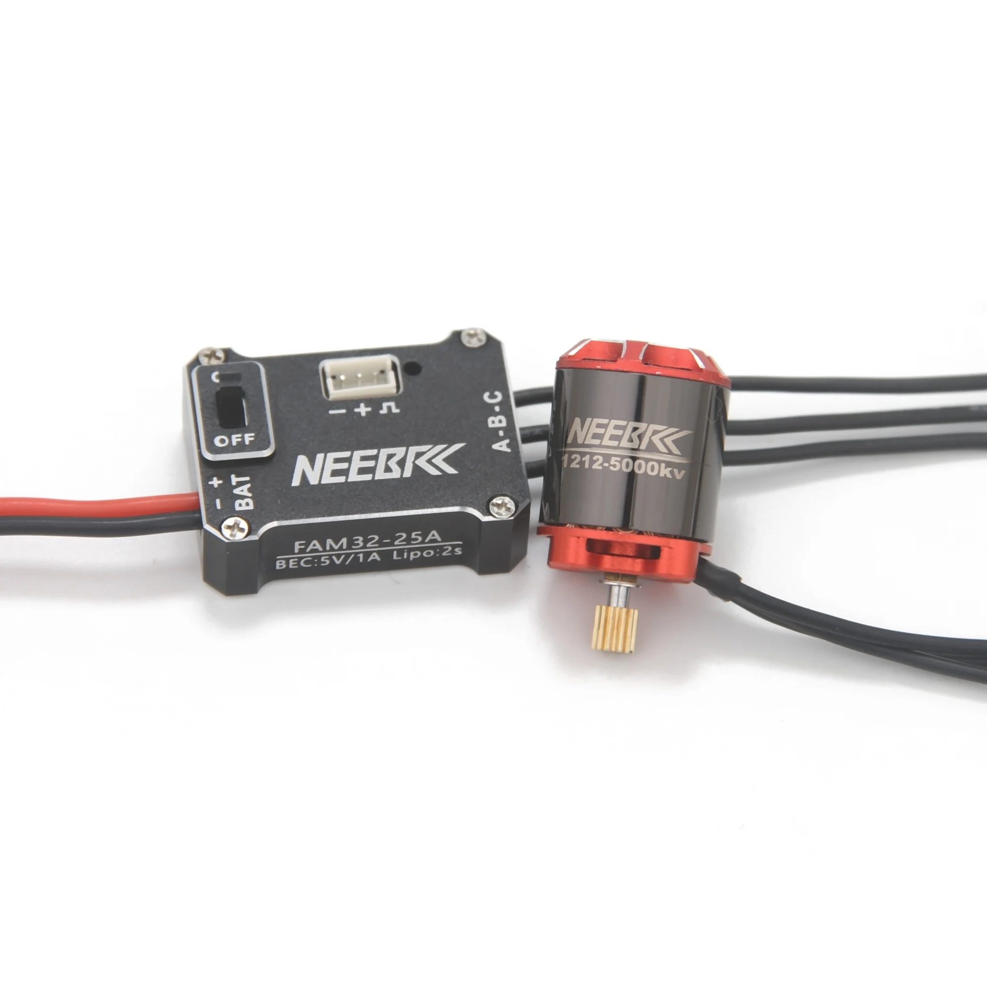NEEBRC 4CH TX-8B Combo 1212 5000KV Brushless Motor RX-G24 ESC Receiver Transmitter LED Light 11T Pinion for SCX30 RC Crawler