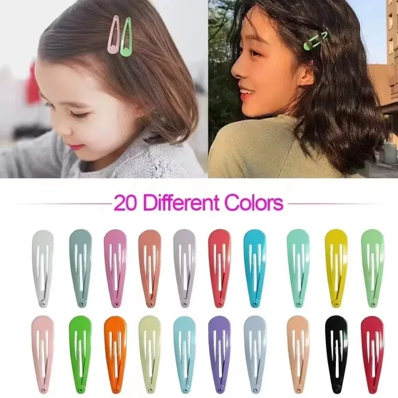 Candy Color Hair Clips 40/50Pcs Wholesale Water-Drop Hair Clip Princess Barrette Korean Hair Pins Headdress Accessories