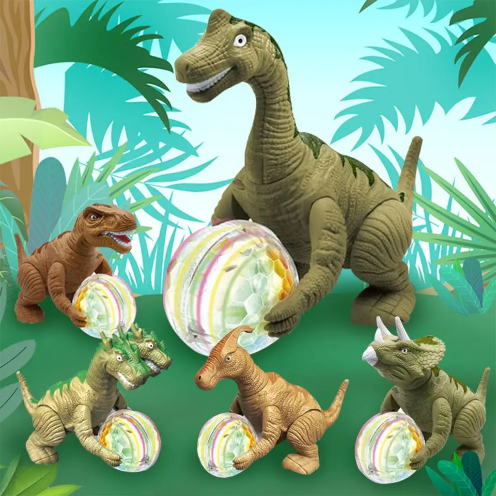 Electric Dinosaur with Roaring Sound & 7-Color Light Large Dinosaur Action Figure Electronic Walking Dinosaur for Kids Toddler