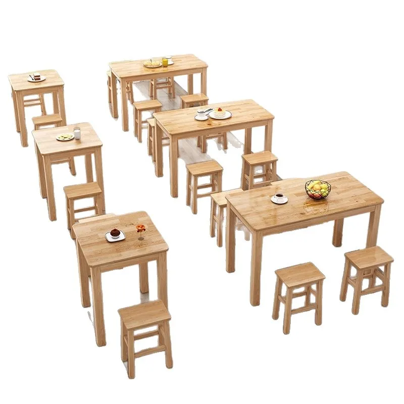 

Solid wood Dining table Commercial restaurant Fast food table Ramen restaurant Snack bar Dining table Rectangle