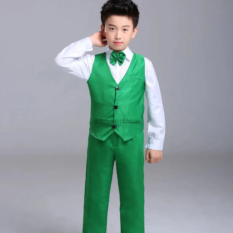 Jazz-Tanzkostüm für Jungen, 3-teiliges Set, bestehend aus Weste, Hemd und Hose aus Polyester, für Kinder von 4 bis 16 Jahren, geeignet für Bühnenauftritte und Chorveranstaltungen. – Detail 12