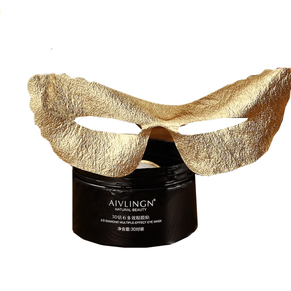 Gold Foil Eye Patch Mask, Hidratante Refirmante, Anti-Rugas, Lightening Eye Lines, Cuidados Com A Pele, Salão De Beleza, 30 Pares