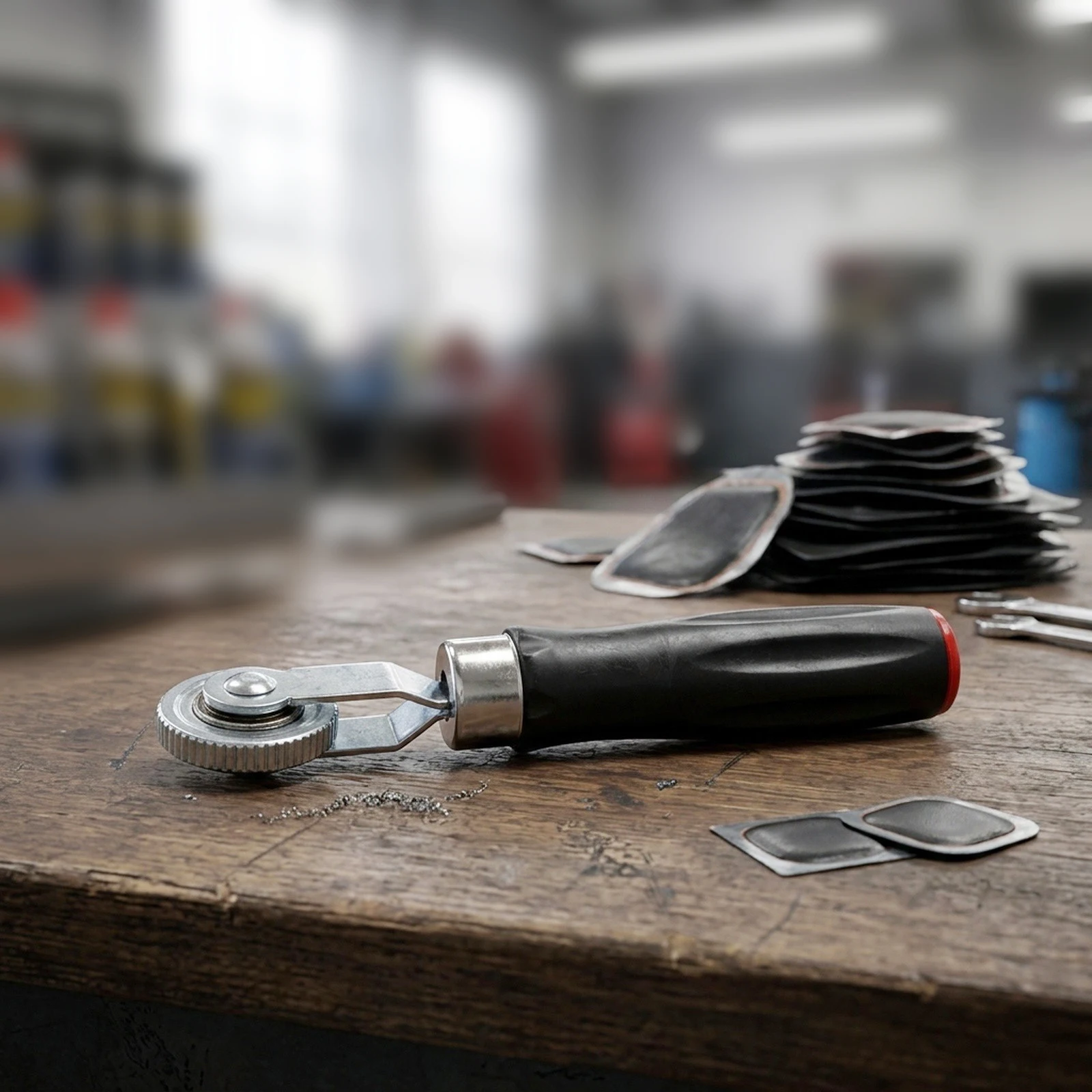 Tire Patch Roller with Thickened Grinding Head for Greater Contact Area and Steel Build for Strong Tire Repair