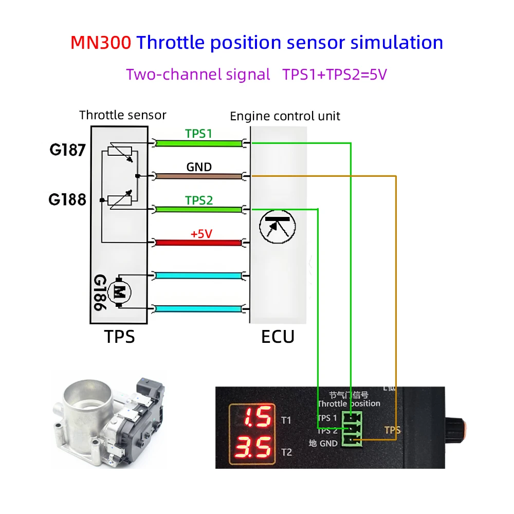 Afbeelding 6: Update! MN300 Auto Sensor Simulator Automotive Tester Auto Rail Zuurstof Oliedruk Flow Sensor Signaalgenerator