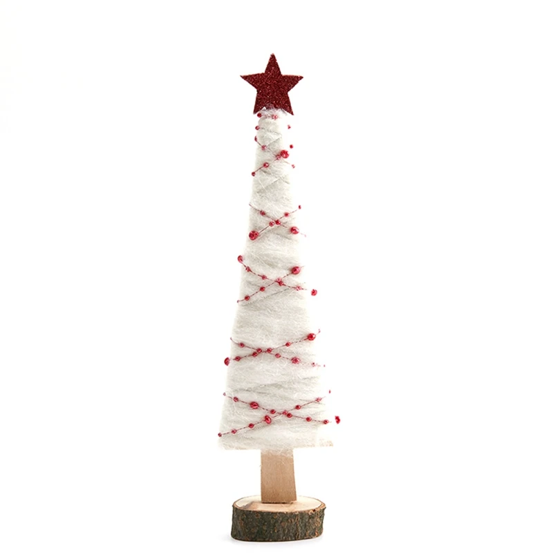 Baru Nordic Natal kayu wol merasa dekorasi Natal Elk Santa Claus ornamen pohon Natal Desktop Dekorasi