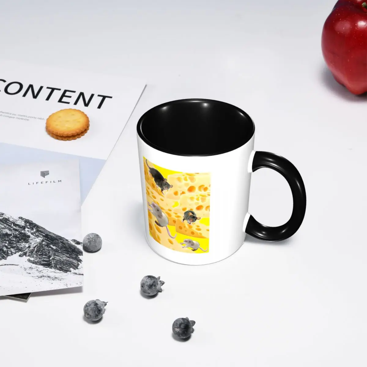 Rats Mouse Animal Cheese Mug Funny Ceramic Coffee Cups Tea Mugs Milk Cup Drinkware Gifts for Friends