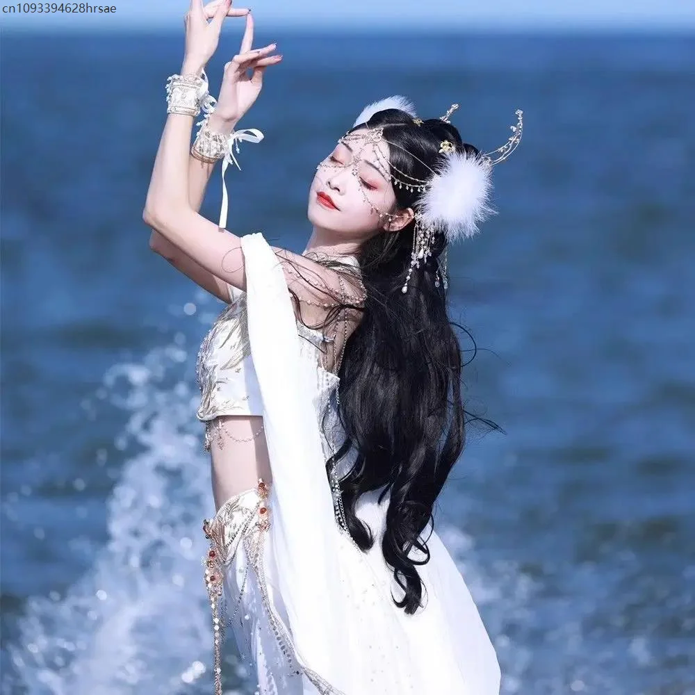 Saintess Token Dunhuang Style Hanfu Exotic Charm Han Element Embroider Costume Xianxia White Full Set