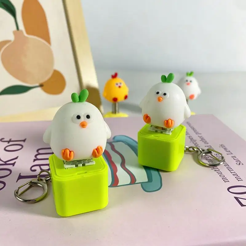 Creative Cute Garlic Bird Keychain Squeaky Sound-making Plush Pendant Lightweight Key Ring for Daily Use