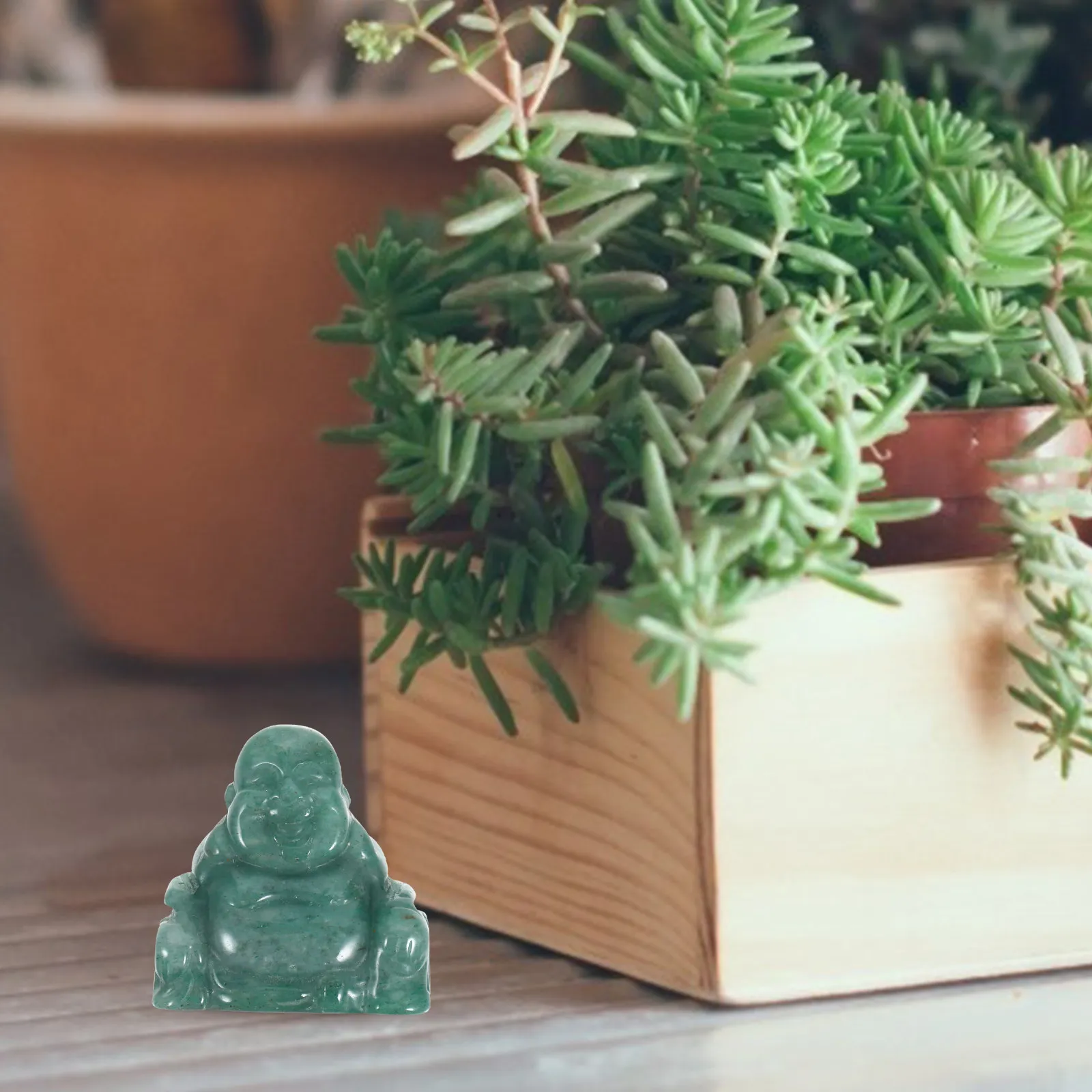 

Buddha Crystal Statue Small Desktop Ornament Decorative Zen Buddha Sculpture for Office Home Garden Decor Crystal Craft Decor