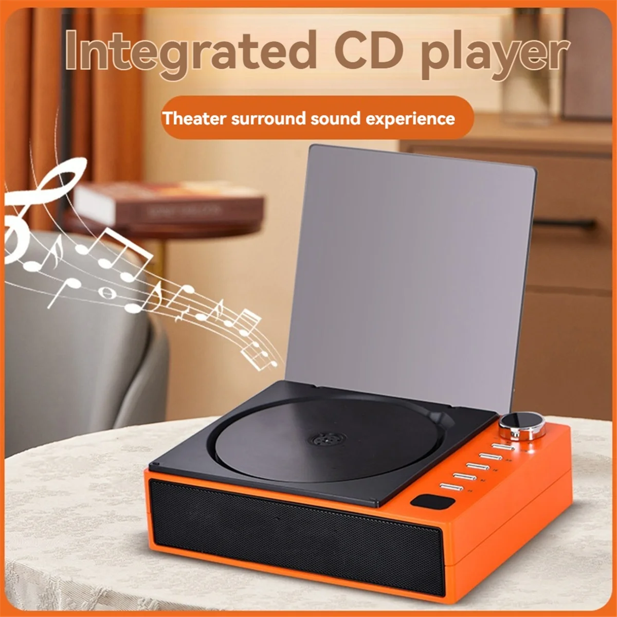 مشغل أقراص مضغوطة محمول من POP-l مزود بتقنية البلوتوث ومخرج بصري رقمي ومشغل صوت عشاق الصوت مدمج ببطارية عالية السعة 2000 مللي أمبير في الساعة