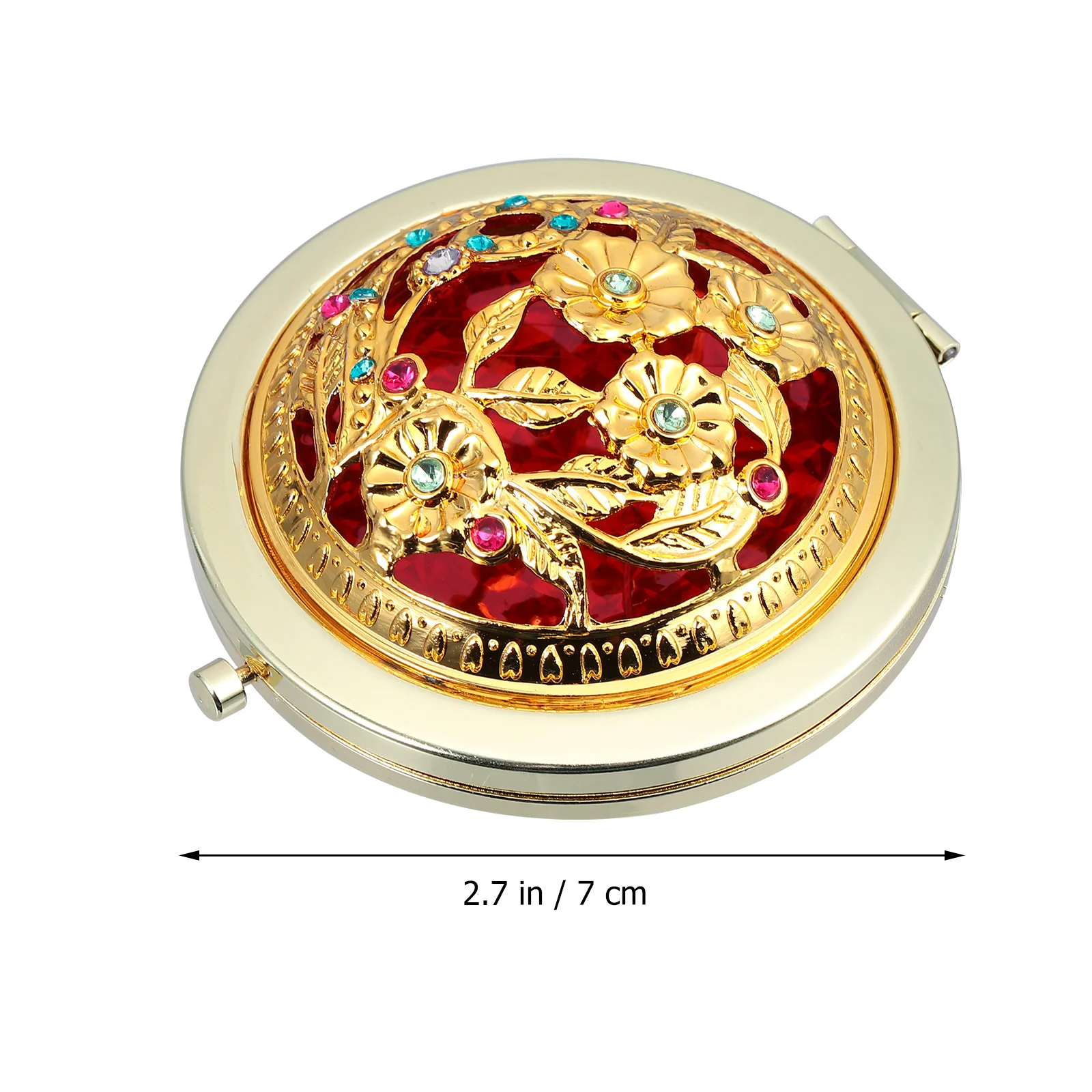 2 قطعة مرآة ماكياج المحمولة خفيفة الوزن قابلة للطي مدمجة مستديرة مزدوجة الجوانب مرآة جيب السفر المحمولة الرجعية جوفاء #6