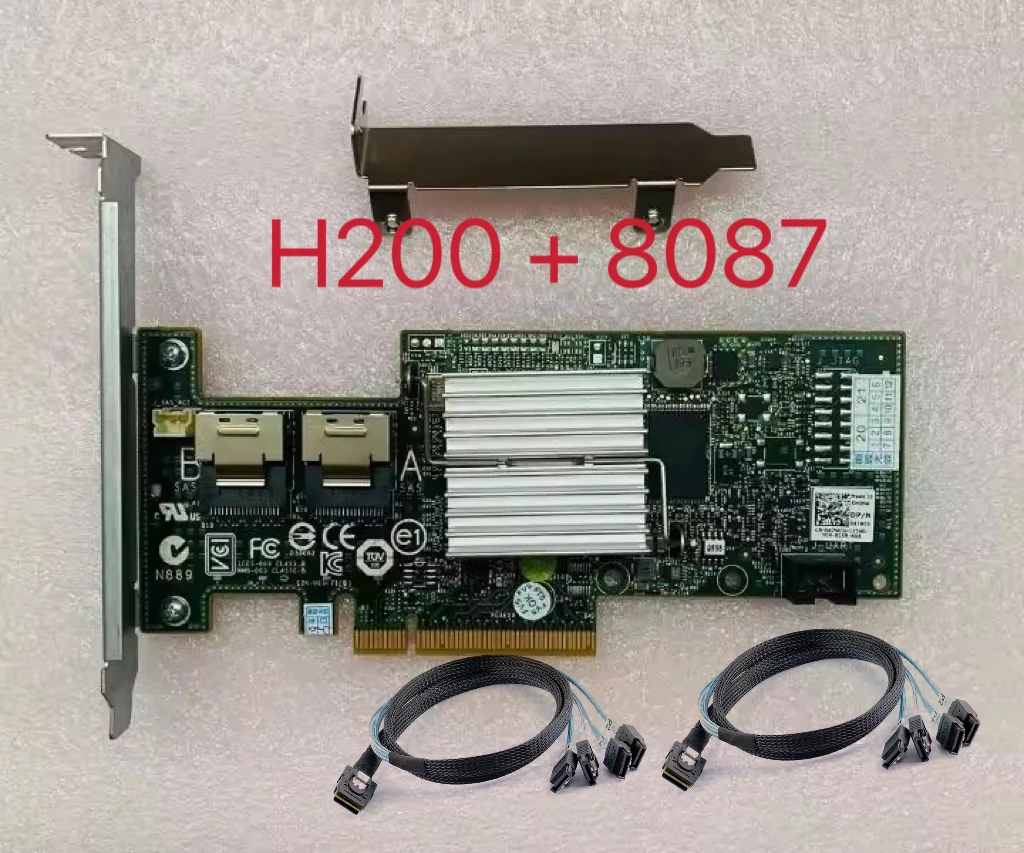 

Контроллер Dell H200 IT Mode SATA/SAS SAS2008 HBA RAID 6 Гбит/с PCIe x8 LSI 9211-8i M1015 ZFS FreeNAS unRAID + 2*кабель SATA