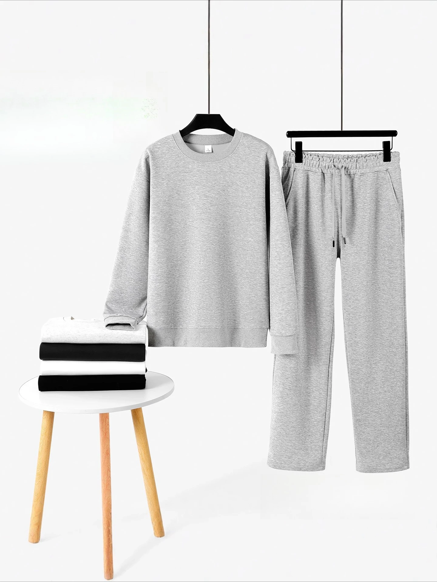 

Универсальный повседневный свитер унисекс с круглым вырезом, однотонный, 300 г, одинаковый стиль для мужчин и женщин