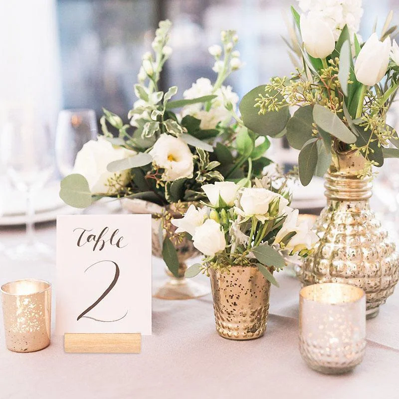 10/20Pcs Wooden Place Card Holders Base Name Card Table Number Holder Photo Holder for Xmas Wedding Decorations (Without Cards)