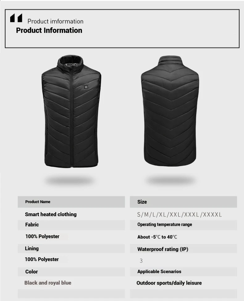 USB Heated Vest Autumn Winter New Men Women Charging Heating Horse Clip Warm Clothing Jacket Outdoor