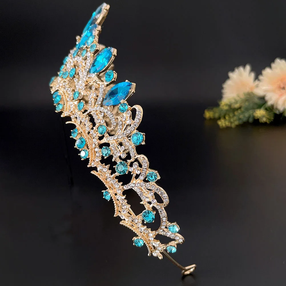 

Elegant Bridal Headdress Reusable Rhinestone Hair Decor Delicate Bride Headwear Crown For Birthday Prom Pageant Costumes