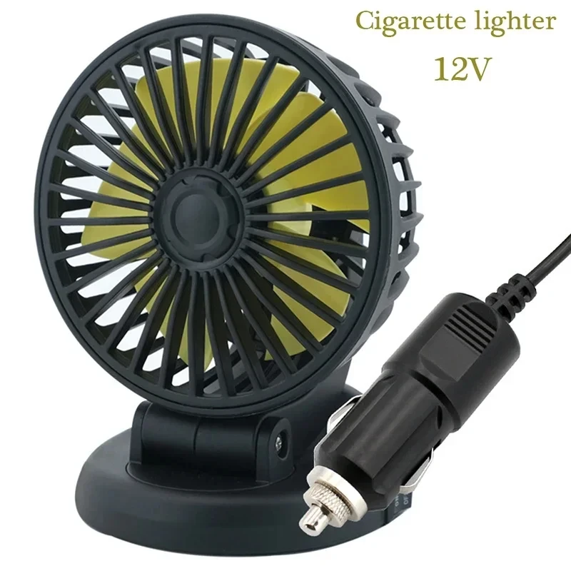 EAFC Mini Car Air Cooling Single Head Fan12V-24V 5V USB Powered 360 Degree Omni-directional Rotating Air Cooling Fan Accessories