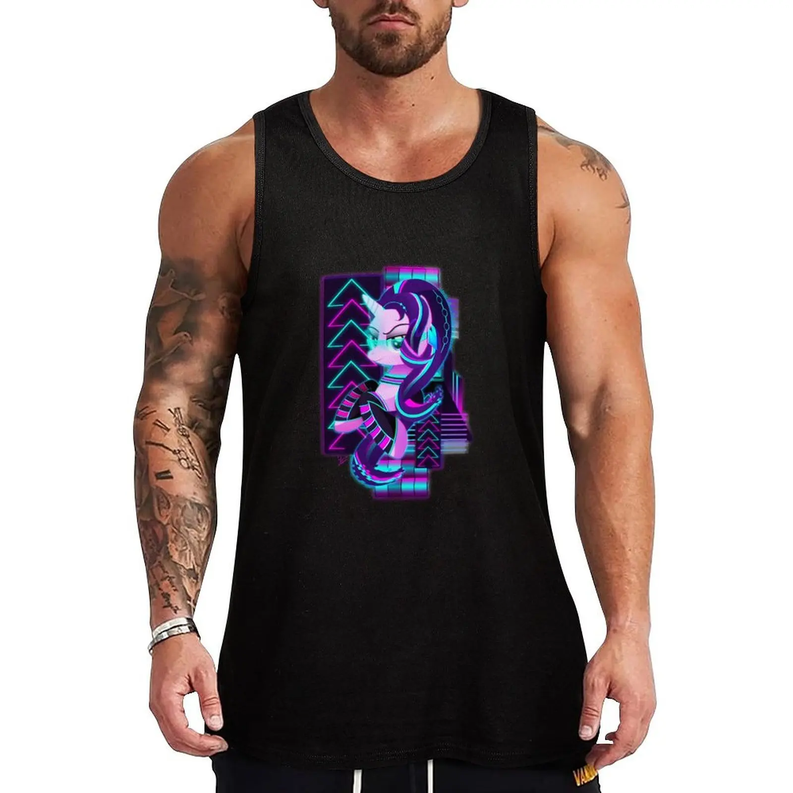 

Synthwave Starlight Glimmer Tank Top Men's t-shirts Men sleeveless tee Sports shirt man anime