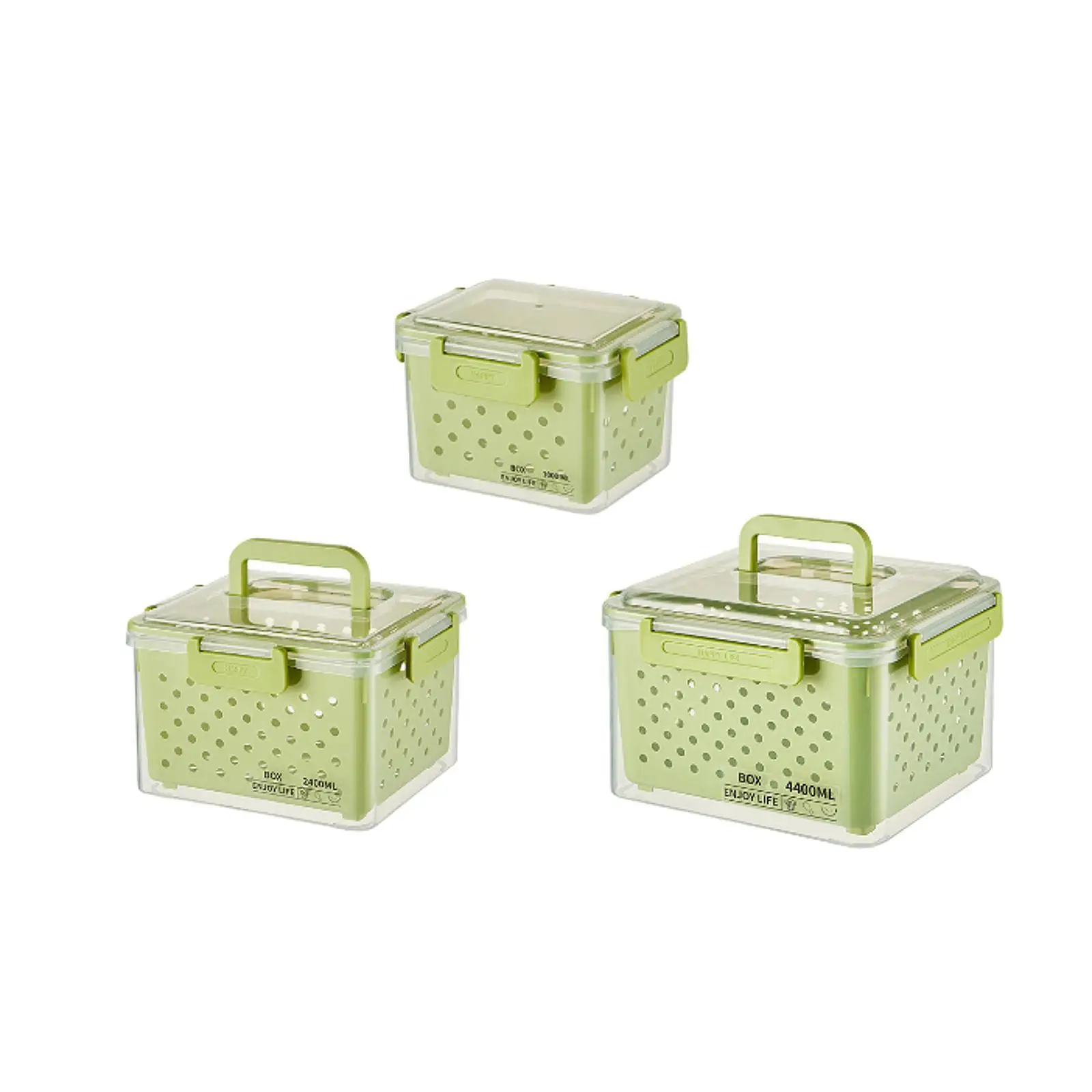 

Fruit Container for Fridge Airtight with Lid with Drain Pantry Organizer Box