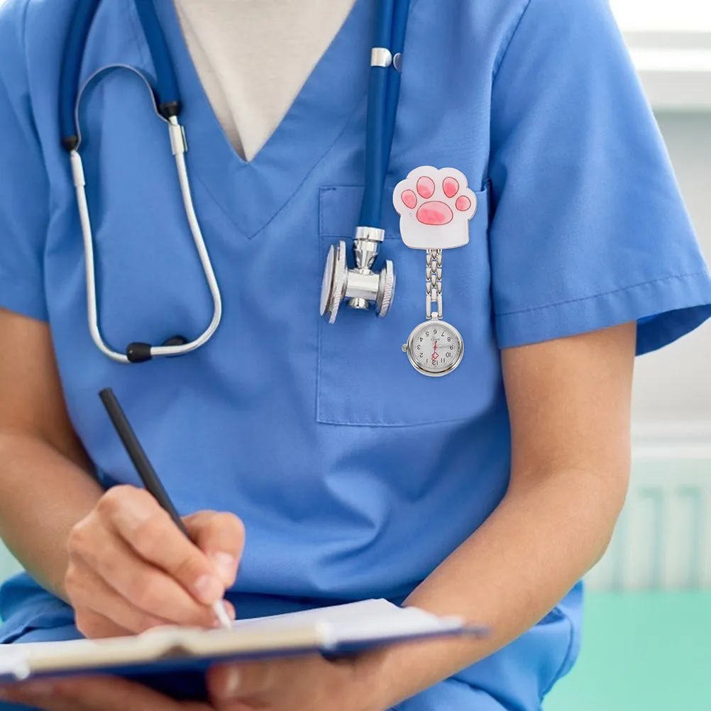 2-pecas-relogio-de-bolso-com-design-de-pata-de-gato-adoravel-relogio-de-desenho-animado-para-profissionais-de-enfermagem-e-trabalhadores-da-saude-uso-em-exames-facil-de-ler-a-hora