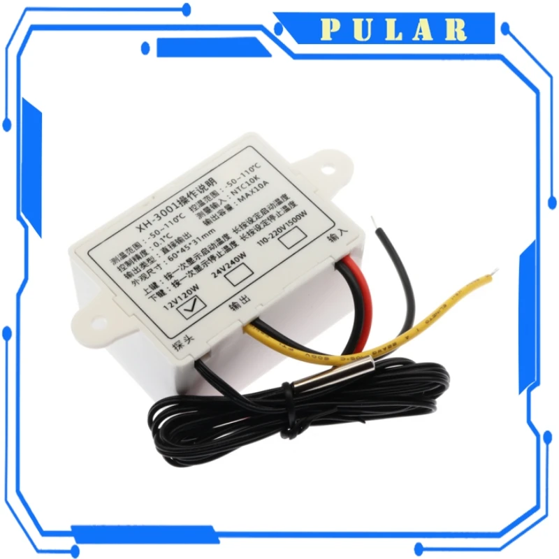 10A 12V 24V 220VAC Digital LED Temperature Controller XH-W3001 HW-735 For Incubator Cooling Heating Switch Thermostat NTC Sensor