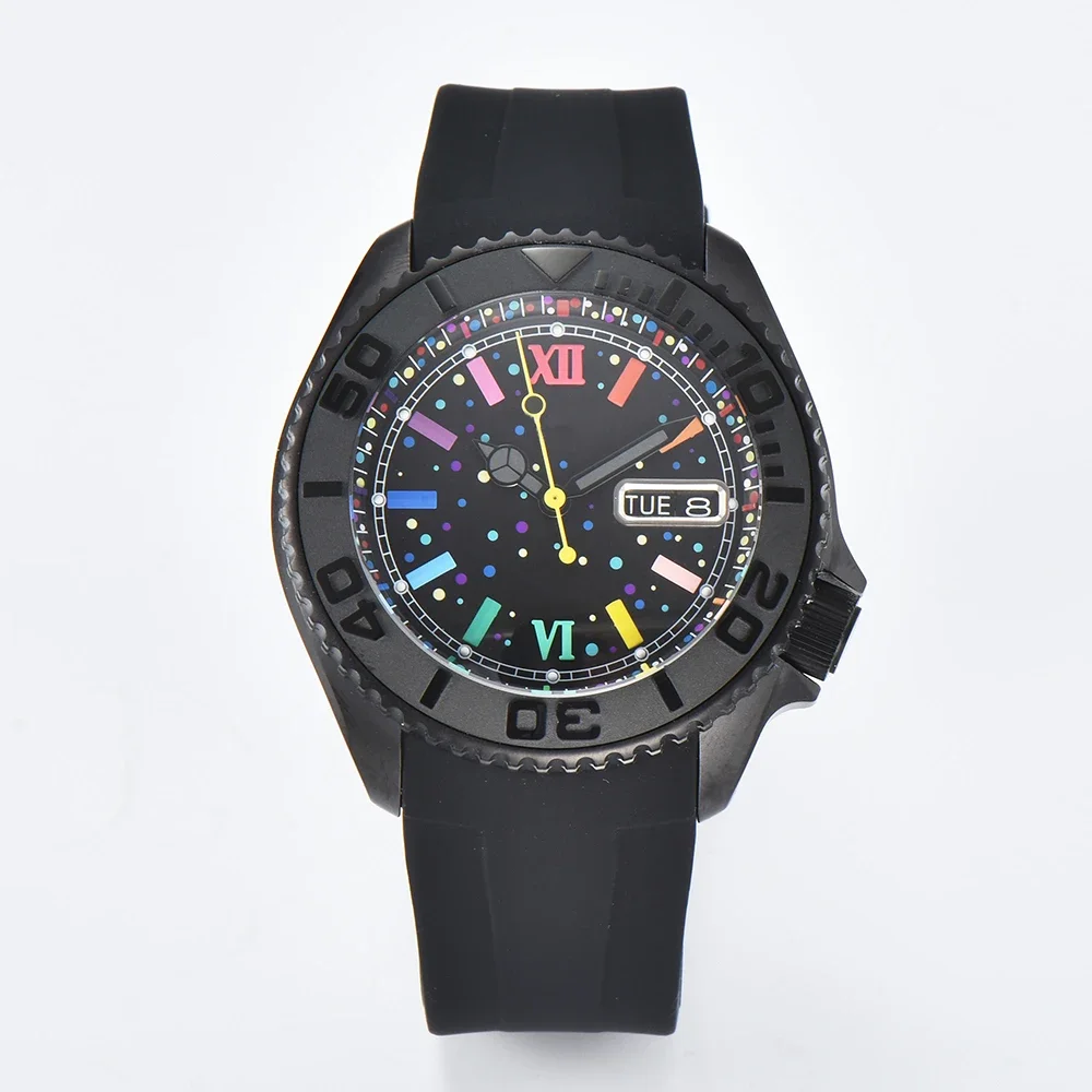 40.5mm Men's Mechanical watches Fashion NH36 Movement Sapphire Case Automatic Men's Watch Ceremic Bezel Rubber Band