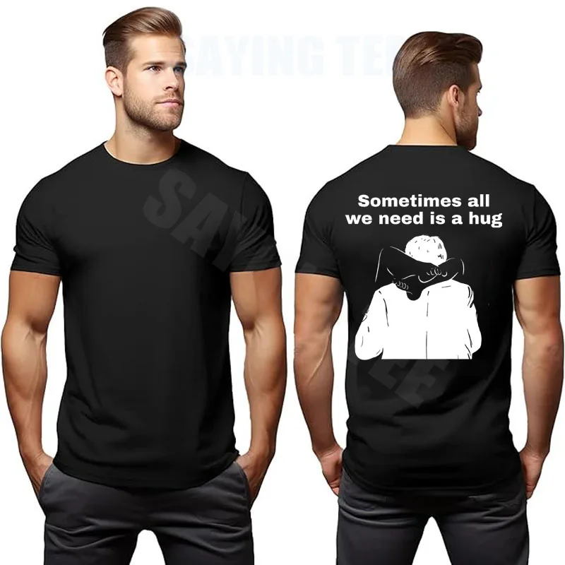 Manchmal brauchen wir nur eine Umarmung. Lustiges, trendiges Meme-T-Shirt, Y2k, humorvolle Comic-Grafik-Bekleidung, personalisiertes, sarkastisches Spruch-T-Shirt – Detail 13