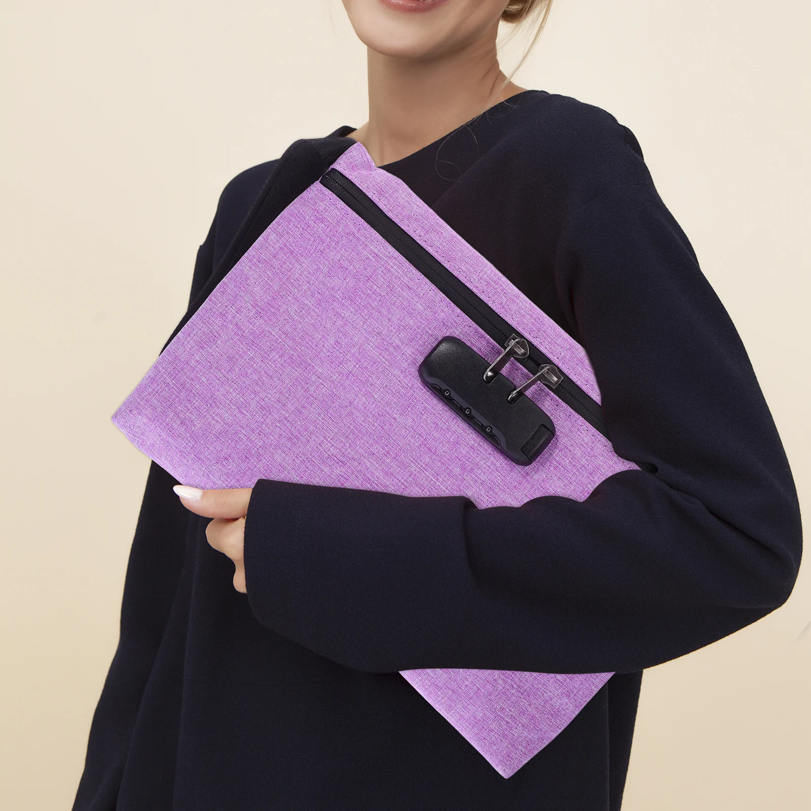 

Combination Lock Storage Bag Waterproof Document Organizer Case For Cash Jewelry Travel Business Lockable Pouch