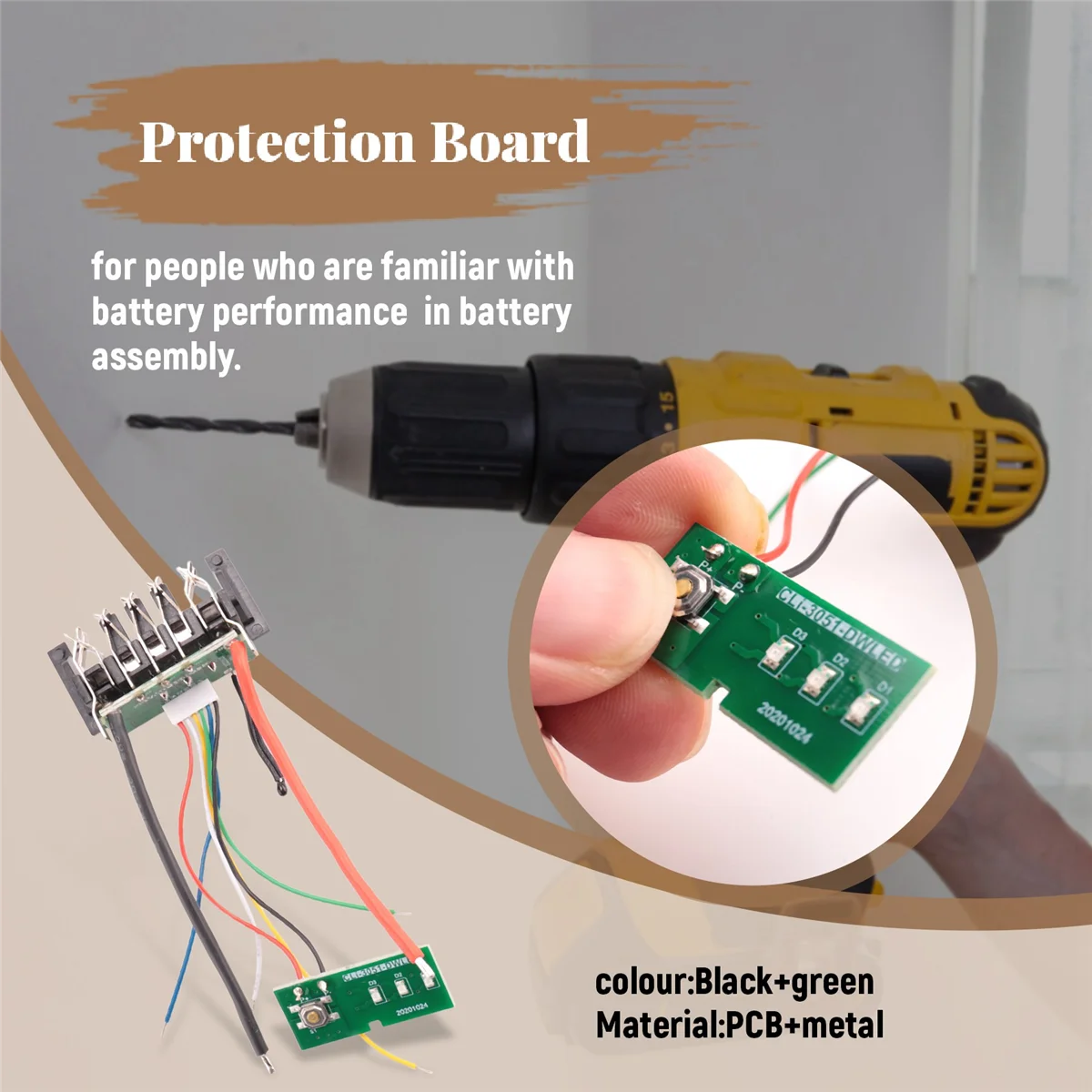 2Pcs DCB200 Li-Ion Battery PCB Charging Protection Circuit Board for Dewalt 18V 20V DCB201 DCB203 DCB204 ABVD