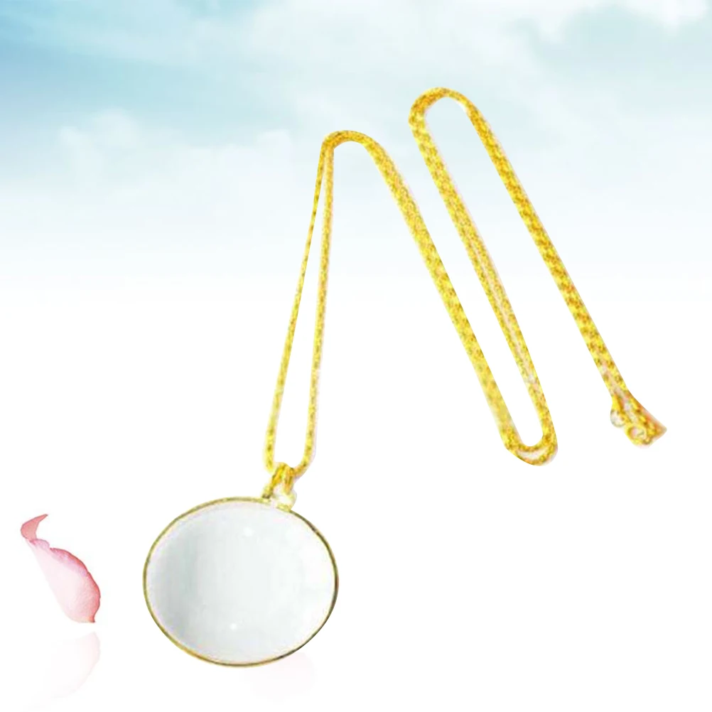 

Magnifier Necklace Golden Reading Magnifying Glass Portable For Seniors Kids Students Low Vision Clear Lens Ergonomic Handle