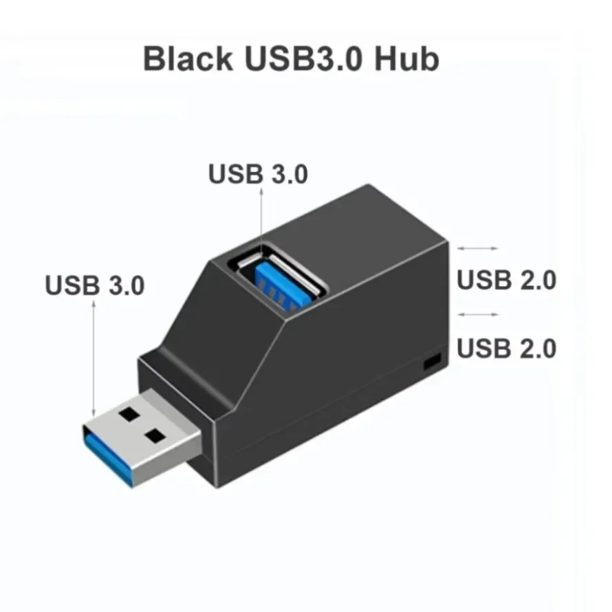 High Speed USB 3.0 HUB Adapter Extender Mini Splitter Box 1 to 3 Ports for PC Laptop USB 2.0 Card Reader U Disk