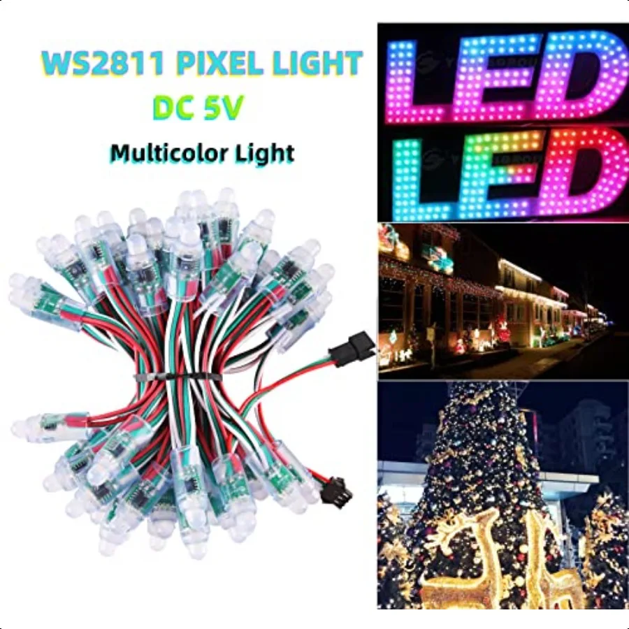 CMLAMP WS2811 IC LED Pixel Light DC5V Luce digitale diffusa ColorChange RGB Addrable LED String Light Impermeabile IP67 Outdoor