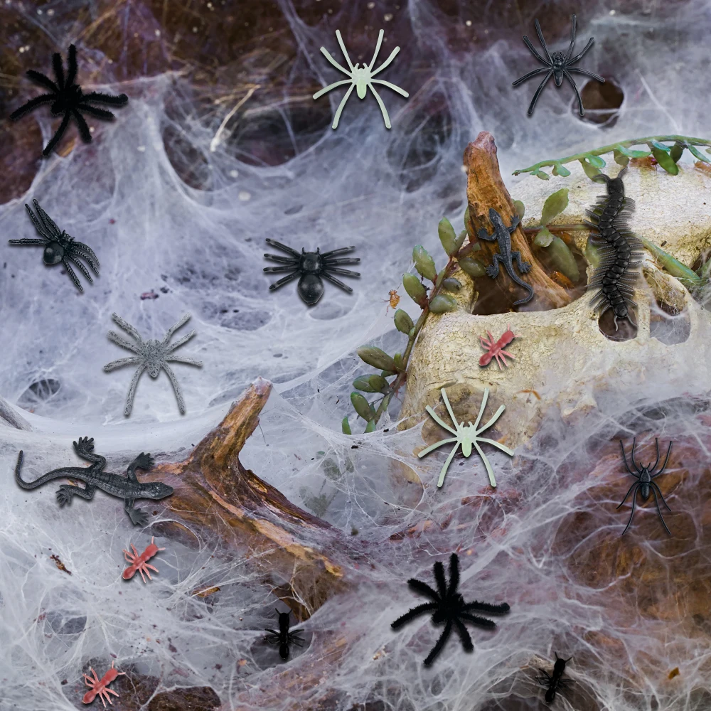 هالوين الديكور شبكة العنكبوت العناكب وهمية محاكاة العناكب المزحة الدعائم حفلة الهالوين DIY ديكور لوازم ديكور الغلاف الجوي #3
