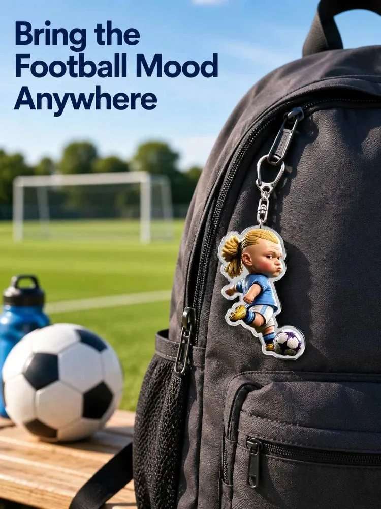 Funny Soccer Meme Keychain Sturdy Double Sided Acrylic Charm Scratch Resistant Protective Pendant White Elephant Gift For Teens