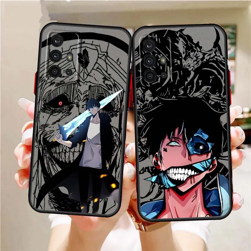 

Solo Leveling Popular Anime For Samsung A73 A72 A71 A55 A54 A53 A52 A51 A35 A25 A15 A14 5G Frosted Translucent Phone Case