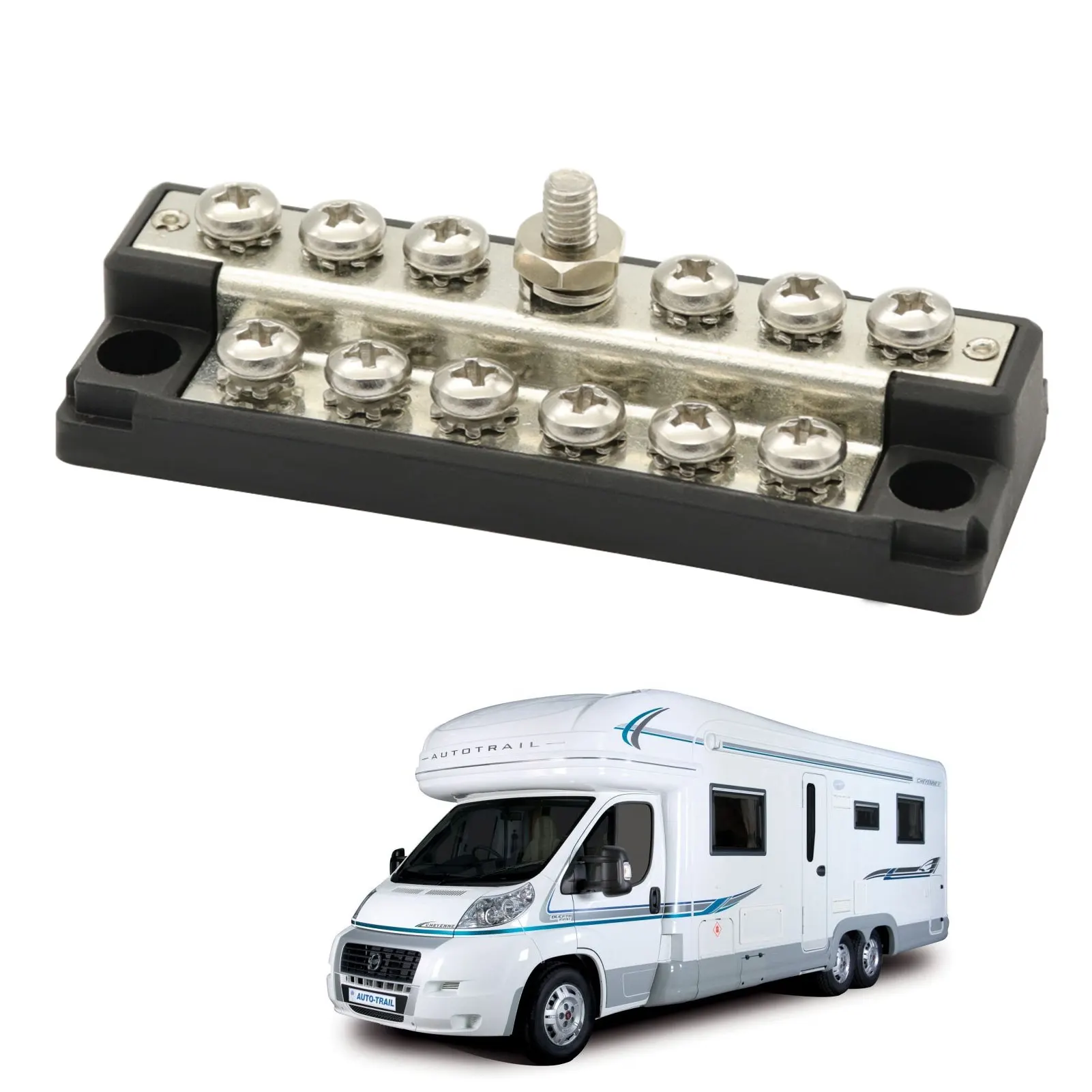 Terminal Block Connectors Bus Bar Heavy Duty Power Distribution Block 12V 24V 48Vdc 300Vac Busbar Box For Car Boat Marine