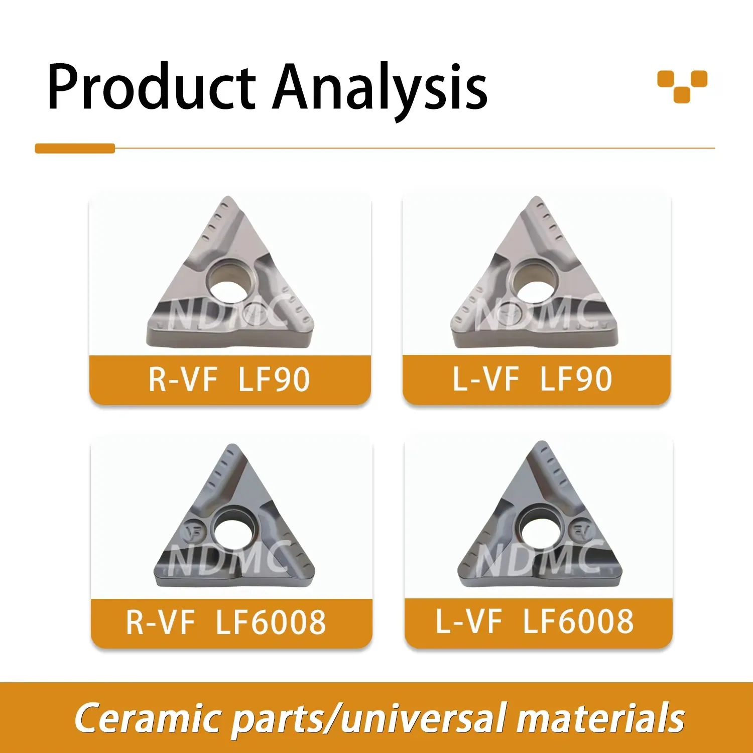 

DESKAR Numerical Control Lathe Outer Circle Inner Hole Triangle Turning Inserts TNMG Series TNMG160404/0408R-VF/L-VF LF90/LF6008