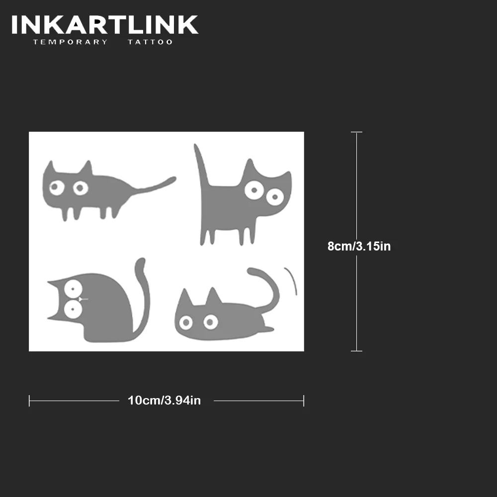 귀여운 새끼 고양이 임시 문신, 15 일 지속, 신기술 매직 방수 반영구 스티커