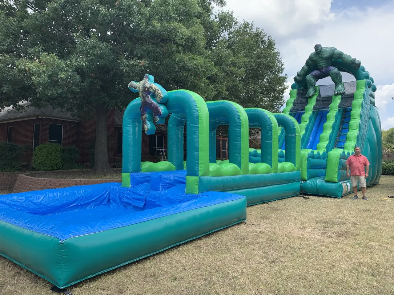 

STLFGreen Large Inflatable Water Slide With Pool Commercial Waterslide For Adults And Kids