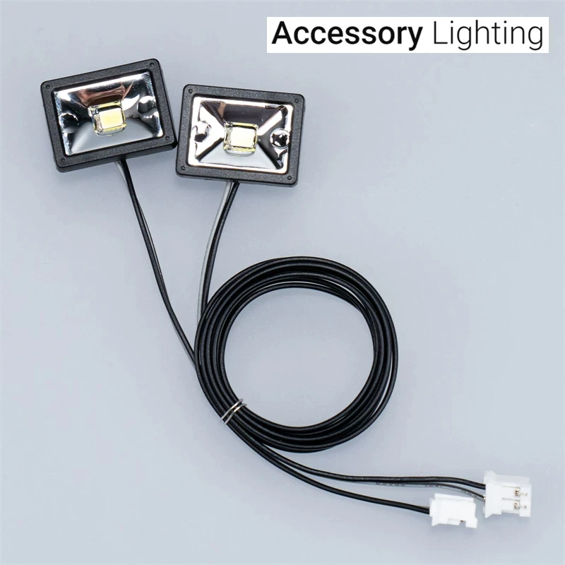 2 Pcs Model Square Mini LED Work Light For Tamiya 1/14 RC Tractor Truck Series Excavator Loader Parts D-06 