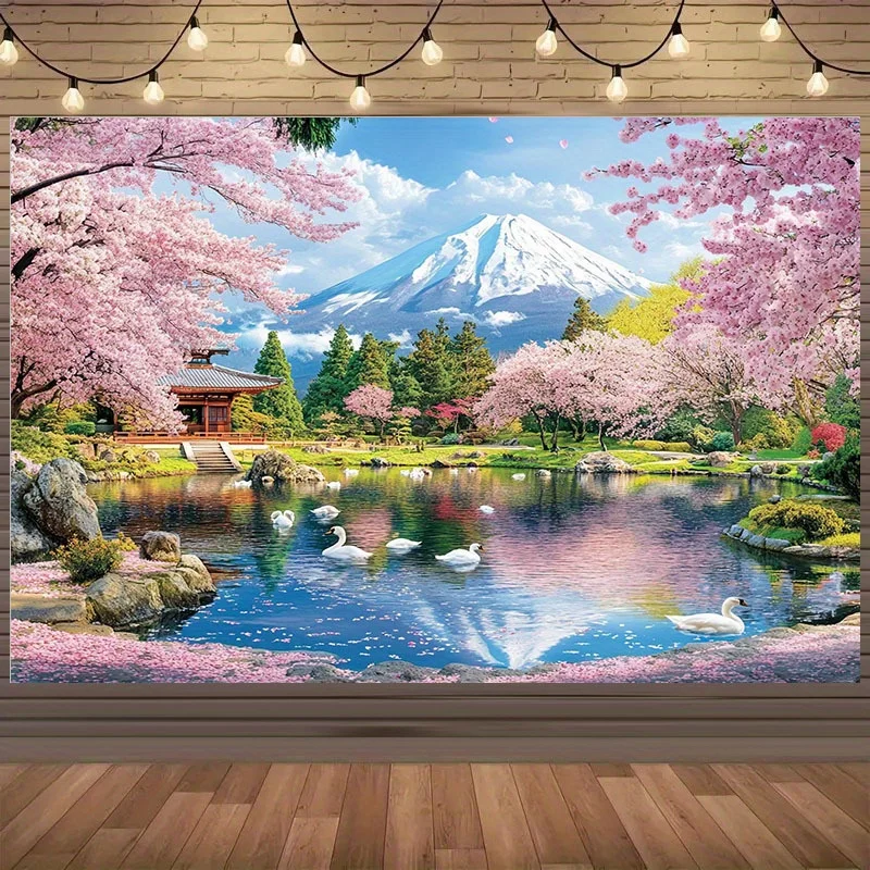 ¡1 Uds. De telón de fondo 2D, cortina de flor de cerezo de primavera, perfecto para festivales de primavera, fondos de boda y ajustes de fotografía!