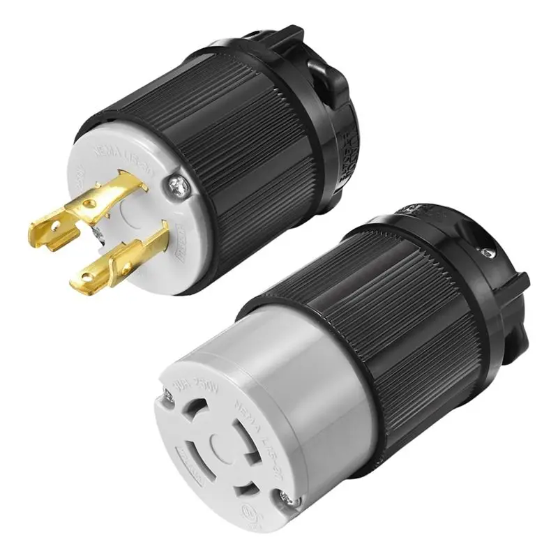 

Новый надежный разъем NEMA L15-30P/30C (мужской/женский), 30 А, 250 В переменного тока, 3-полюсный, 4-проводный, с функцией поворотной блокировки и заземления.