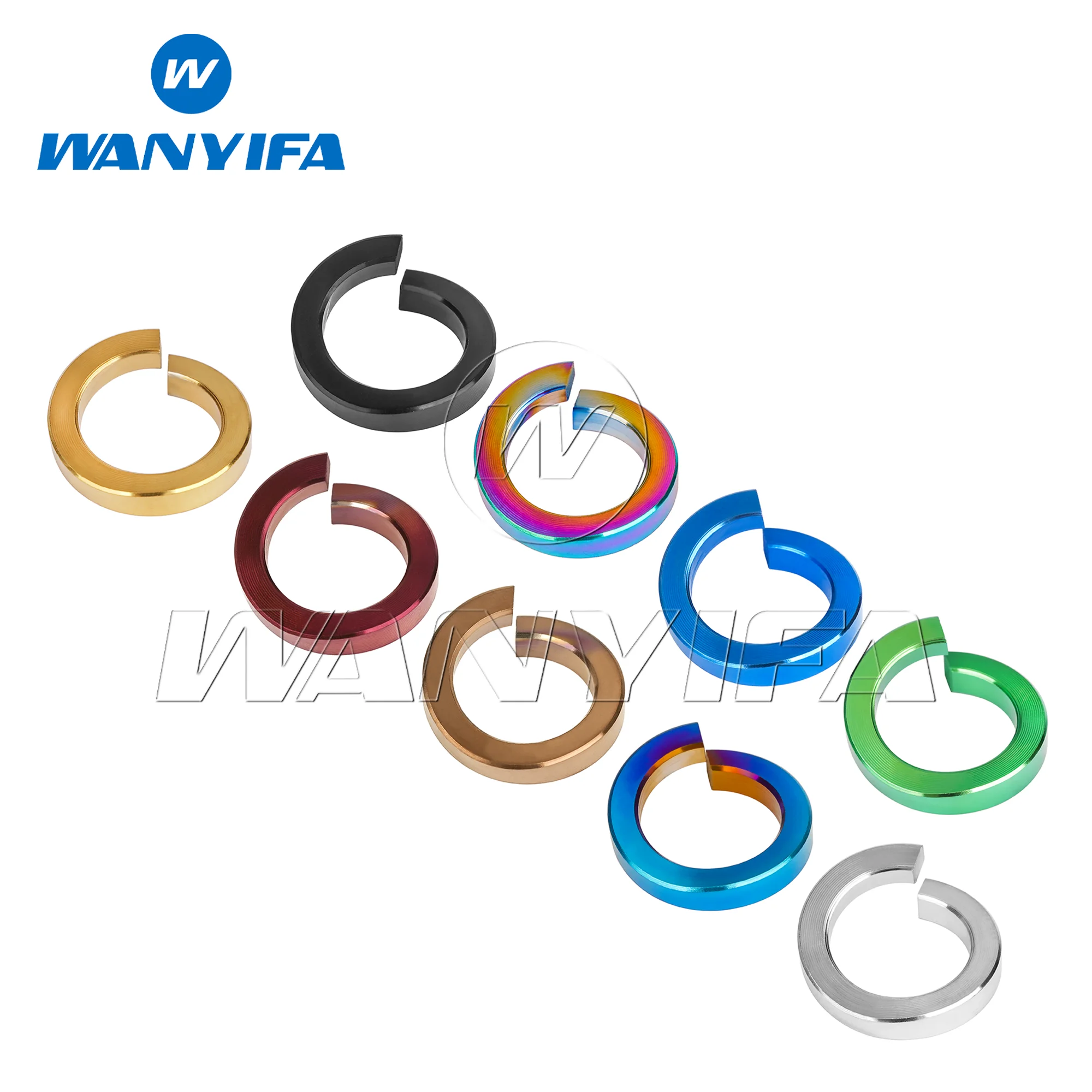 Wanyifa Titanium Washers M3/M4/M5/M6/M7/M8/M10 Slotted Lock Washers for Motorcycle and Bicycle Modifications