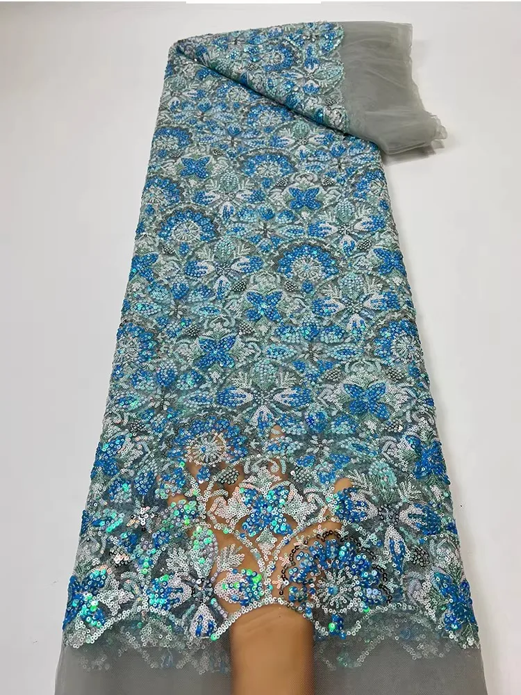 

1 ярд роскошной тюлевой ткани с вышивкой пайетками в виде павлина, для свадебных платьев, сценических костюмов и одежды, для рукоделия