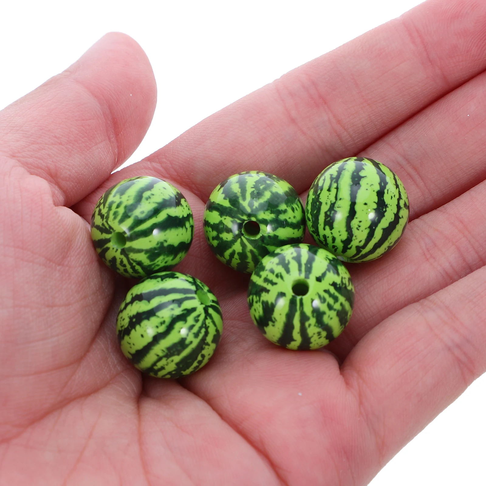 

15 Pcs Simulated Watermelon Beads Charm DIY Loose Food Charms Cute for Jewelry Making Craft Fruit Plastic Bracelets