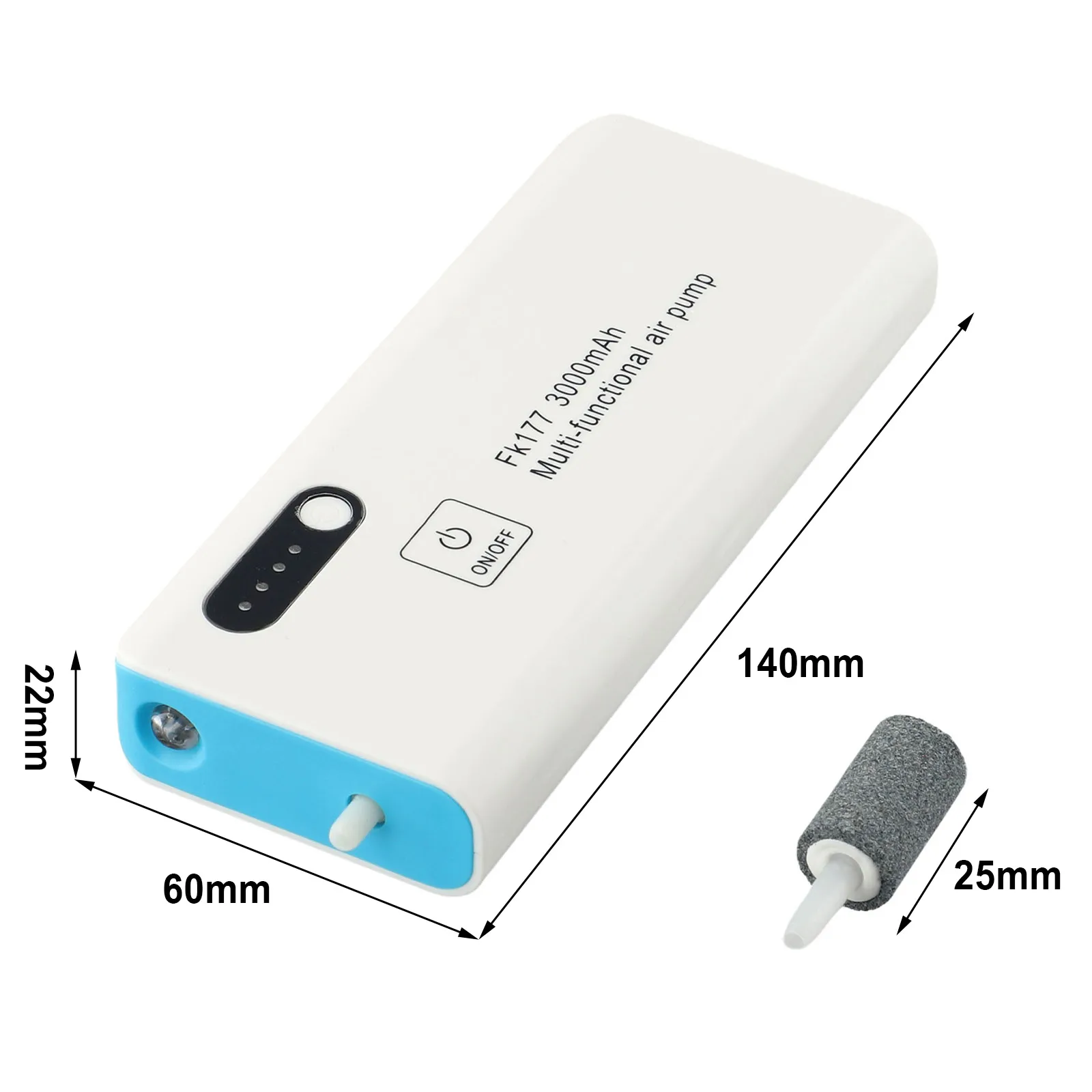 1pc Fishing Aerator Air Pump USB Charging Oxygen Pump Car Oxygenated 14X6X2.2cm Oxygen Compressor Fishing Tools