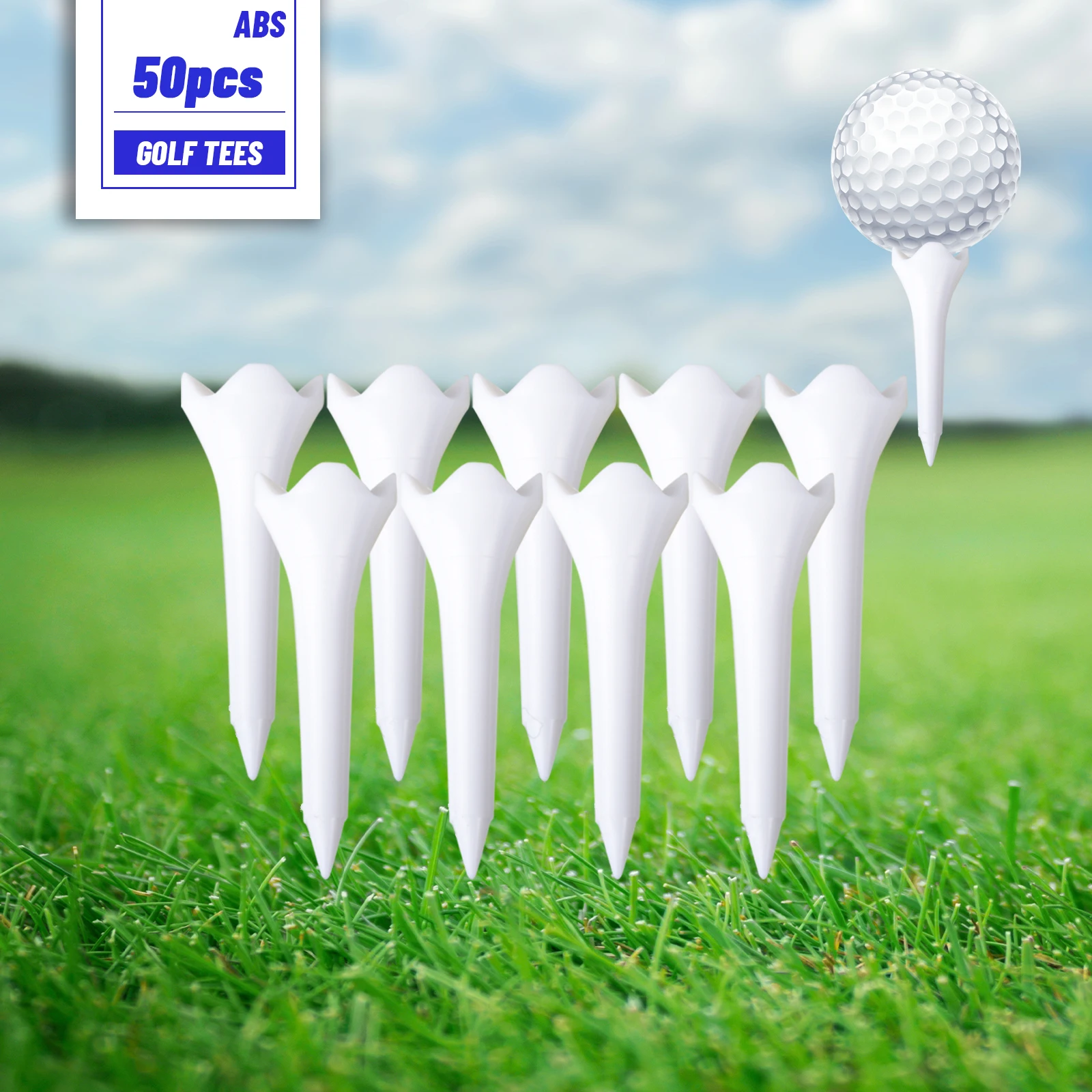 50 Stück professionelle Golf-Tees, 38 mm/70 mm/83 mm Länge, Kunststoff-Tee-System für Golfer – Detail 7