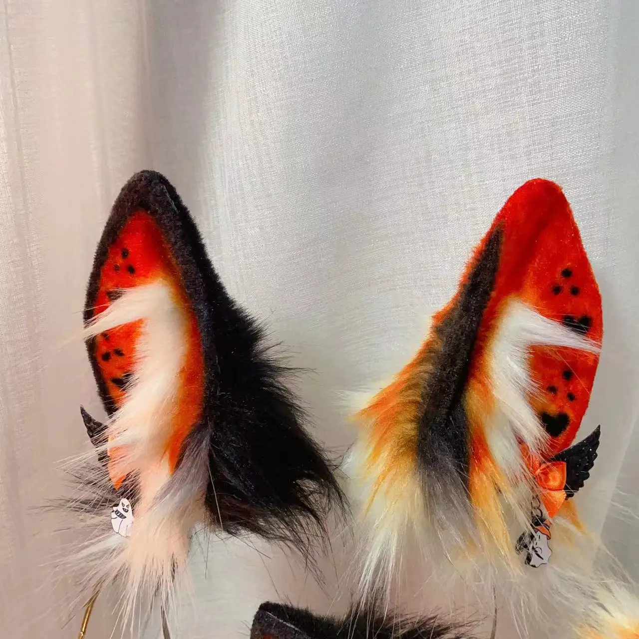 Halloween Pumpkin Orange Beast Ear Hair Band KC Beasttail Wolf Cat Fox Collar Hair Band Hair Hoop