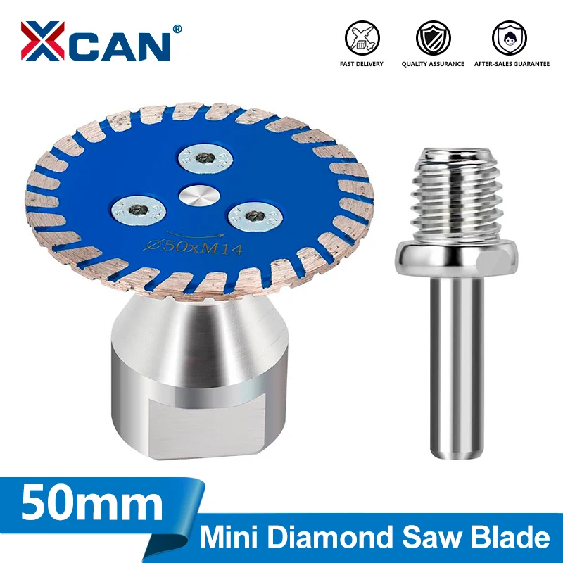 

XCAN 1/2pcs M14 Flange Diamond Cutting Disc 50mm Detachable Mini Carving Tool Blade for Granite Marble Tiles Stone Cutting