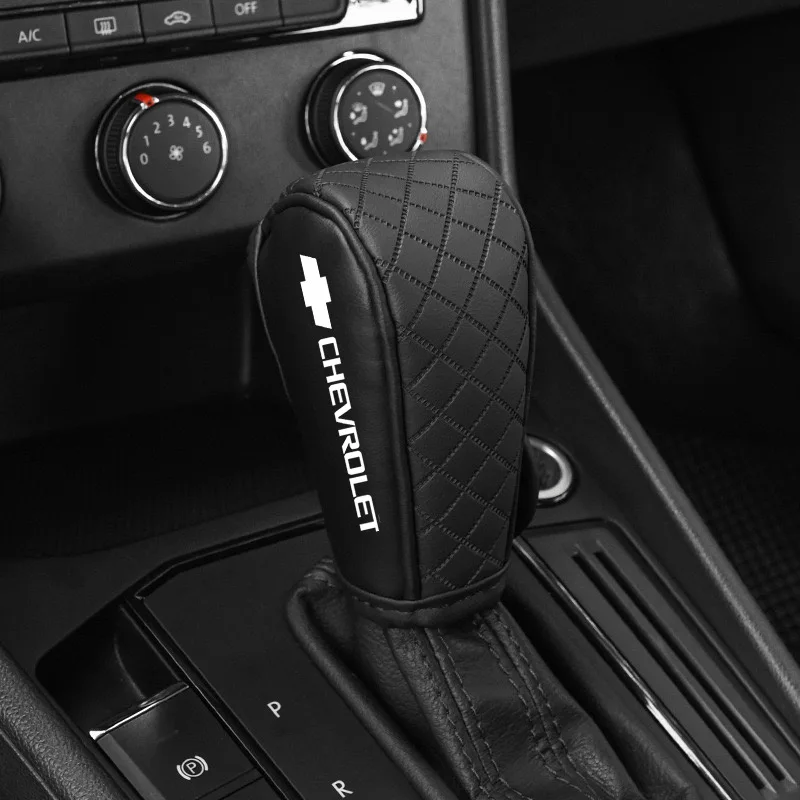 Leather Car Gear Shift Knob Covers Non-Slip Handle Cover For Chevrolet Cruze Malibu Sail Spark Captiva Equinox Trax AVEO Lova RV